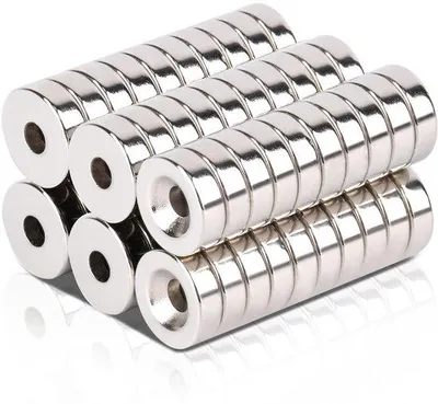 Produktbild von Runde Neodym-Magnete 10x3mm mit M3-Bohrung, 60 Stück