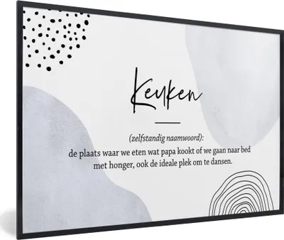 Produktbild von MuchoWow® Gerahmtes Poster küche - papa - zitate - küchen definition - sprichwörter - Wörterbuch 90x60 cm - Poster mit Schwarzem Bilderrahmen Wandposter Rahmen Foto Bilder - Fotorahmen - Foto-Plakat