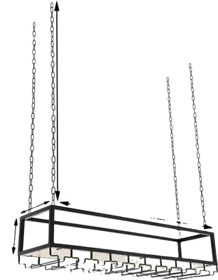 Imagen del producto de Estante colgante para botellas de vino, soporte para copas, estilo industrial, color