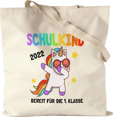 Produktbild von Schulkind 2022 Jutebeutel Stoffbeutel Canvas Einschulung Einhorn Dab Schulanfang Schule Erstklässler Schuleinführung