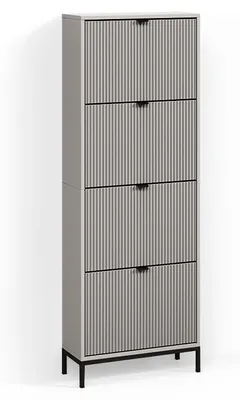 Immagine prodotto di Scarpiera da ingresso Livinity Aterno Grigio 60 x 168 cm con 4 cassetti pieghevoli, Model 58883