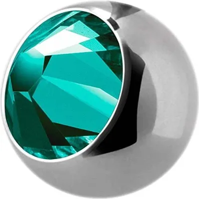 Produktbild von Karisma Kugel Verschluss Aufsatz Piercing Edelstahl mit Swarowski Elements Großer Stein Stärke 1,2mm Größe 4mm - Leicht Rosa