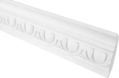 Produktbild von GRAND DECOR Stuckleisten Decke Barock Stil, PolyurethanHartschaum & Flexibel - 2m Deckenleisten gemustert Zierleisten Decken Stuck (2 Meter C754 weiß)