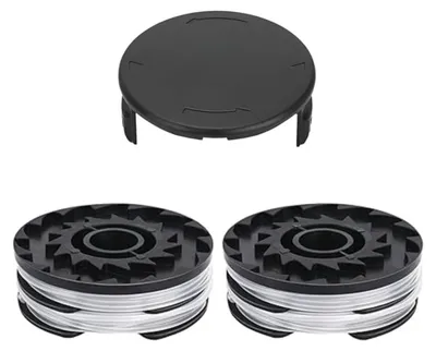 Image de INF Kit bobine et capuchon pour coupe-bordure (2 bobines + 1 capuchon) compatible avec Parkside 20-LI C3 — ABS+Nylon résistant à l'usure