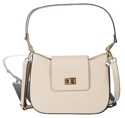 Image de Sac à bandoulière pour femme Florence, cuir beige, dimensions 28 x 8 x 20 cm, référence D2OTF189I2