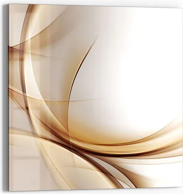 Produktbild von DEQORI Magnettafel Glas 50x50 cm 'Elegante Goldene Wellen' beschreibbar Whiteboard