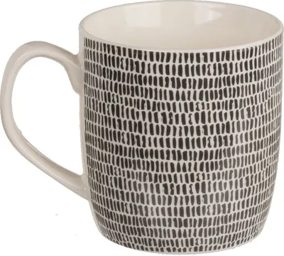 Produktbild von Kaffeetasse ca. 8,6 x 9,2cm in Schwarz/Weiß mit Herz- oder Strichmotiv