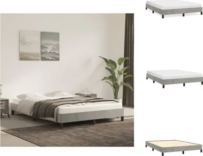 Produktbild von vidaXL Bettgestell Hellgrau 140x200 cm Samt - Betten & Bettgestelle
