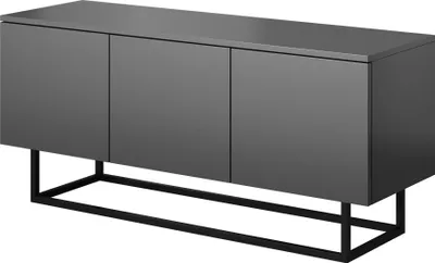 Produktbild von Stehender RTV-Schrank auf Metallfüßen, 150x55x37, RTV-Schrank, modern, Loft, industriell, matte Ausführung, anthrazit