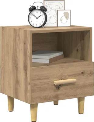 Image de vidaXL Table de chevet en chêne Artisan 40 x 35 x 47 cm, bois d'ingénierie