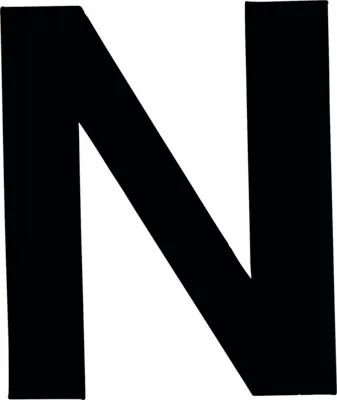 Produktbild von Klebebuchstabe "N" schwarz 35 mm