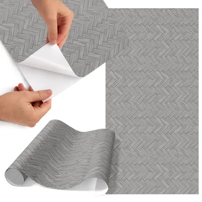 Zdjęcie produktu dla Folia do mebli 75 x 150 cm – folia samoprzylepna do mebli – folia samoprzylepna – folia do mebli – folia do mebli kuchennych – folia samoprzylepna do kuchni – folia do szafek – wodoodporna – zmywalna – samoprzylepna – bez pęcherzyków powietrza – usuwalna bez pozostawiania śladów – szary warkocz