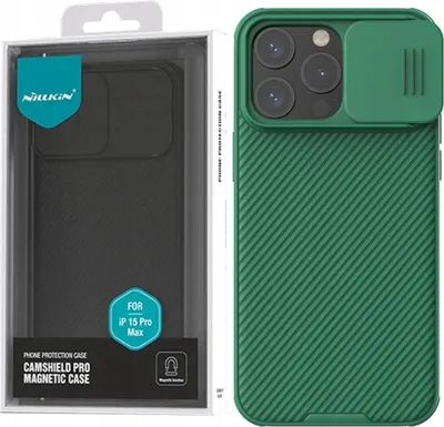 Produktbild von Nillkin Leder Kamera Abdeckung Fall für Iphone 15 Pro Max Grün