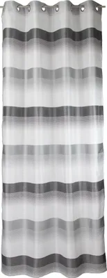 Produktbild von Ösenschal weiß / grau gestreift BxH 140x245cm Gardine Vorhang Schal 2421