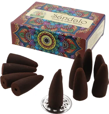 Produktbild von Natürliche Räucherkegel aus Süd Indien - Sandelwood, Mehrfarbig, 10*7*3 cm, Indische Räucherstäbchen