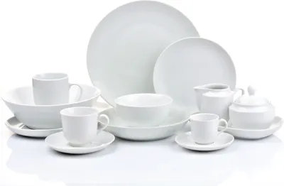 Produktbild von Retsch Arzberg Kombigeschirrset 60 tlg. runde Coup-From, weiß, platzsparend, Spülmaschinengeeignet, Mikrowellengeeignet, Widerstandsfähig