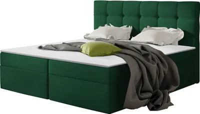 Produktbild von MIRJAN24 Boxspringbett Nele, Ehebett mit zwei Bettkästen, Doppelbett mit Topper (Farbe: Kronos 19, Größe: 160x200 cm)