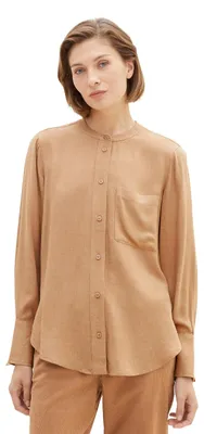 Produktbild von TOM TAILOR Damen Basic Bluse mit Brusttasche