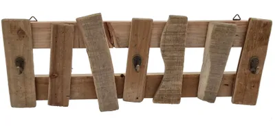 Produktbild von Garderobe aus altem Holz - ca. 58 cm - mit 3 Haken