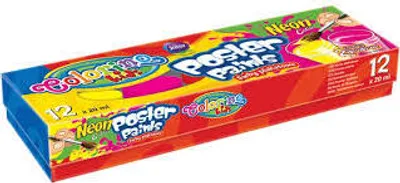 Zdjęcie produktu dla Farby Plakatowe Neon Colorino Kids 12 Kolorów 20 Ml