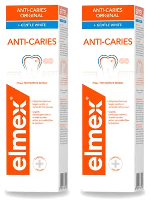 Obrázek produktu pro 2 x Zubní pasta Elmex Anti-kariézní, bělící - 75 ml - výhodná balení - 2 kusy