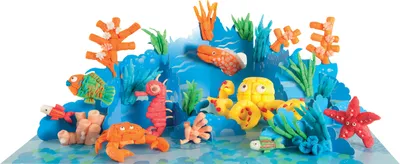 Produktbild von PlayMais 160046 WORLD Zusatzset Sea, Kartonvorlagen, bunt (1 Set)