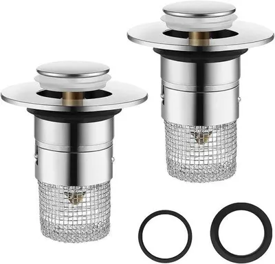 Obrázok produktu pre Pop-up zátka na odtok 34–40 mm s sitkom na vlasy do kúpeľne