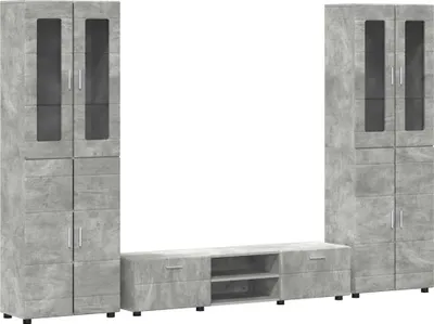 Produktbild von TV-Schrankset mit Regal FLORIN 3 pcs Beton Grau Holzwerkstoff