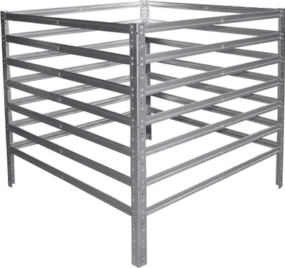 Produktbild von shelfplaza® HOME 100x80x80 cm Komposter verzinkt / Kompostierer als Metallkomposter mit bis zu 640L Kapazität / Komposter Metall als Compost Bin & Kompostbehälter / Steck-Komposter für Garten
