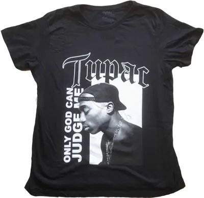 Produktbild von Tupac Shakur - "Only God Can Judge Me" T-Shirt für Damen RO3947 (46 DE) (Schwarz)