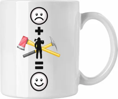 Produktbild von Trendation - Feuerwehr Tasse Geschenk für Feuerwehrmann Lustige Geschenkidee :( + Feuerwehr = :) Geburtstag (Weiß)