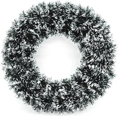 Produktbild von Türkranz 30cm Weihnachtskranz Kranz Tür Wand Hängen Girlande Weihnachten Kunststoff Deko Grün-Weiß