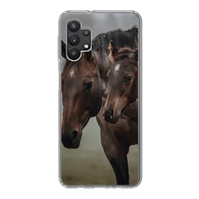 Produktbild von MuchoWow® Handyhülle Schutzhülle Hülle für Samsung Galaxy A32 5G Pferde - Nebel - Landschaft Silikon Softcase Handy Hülle - Softcase