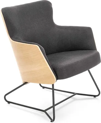 Zdjęcie produktu dla Halmar Designerski fotel Chillout - ciemnoszary / naturalny dąb / czarny