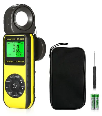 Produktbild von Lichtmesser Luxmeter Digital - 0,01 bis 300.000 Lux - Drehbarer Sensor - Speicher für 33 Messwerte - Relativmodus