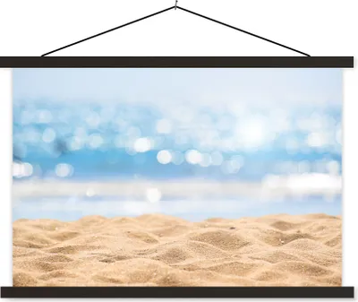 Produktbild von MuchoWow® Textilposter Strand - Meer - Sand 120x80 cm mit schwarzem Rahmen - Wanddeko