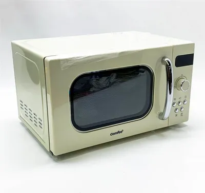 Immagine prodotto di Comfee CMSRO 20 di cr forno a microonde in stile retrò / forno a microonde retrò con 8 menu automatici, 5 livelli di potenza di cottura, pulsante di cottura rapida, pulsante di cottura rapida, 20L, 800W, Crema albicocca