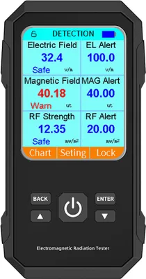 Image de appareil de mesure des CEM 3 en 1 - Détecteur de champ électrique, magnétique & de rayonnement RF