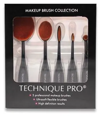 Produktbild von Technique Pro Ovalbuersten Set 5 teilig fuer Foundation Puder und Lidschatten