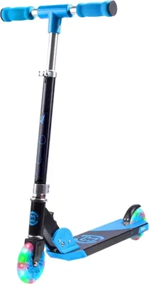 Produktbild von Foldy Kinderroller, Blau, faltbar, mit LED-Lichtern und verstellbarem Lenker, Freestyle, 5-10 Jahre