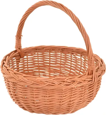 Image de Panier en osier avec anse Ø 28 cm Panier de Pâques Panier cadeau tressé Fruits Fleurs