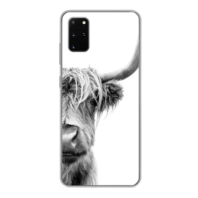 Produktbild von MuchoWow® Handyhülle Schutzhülle Hülle für Samsung Galaxy S20 Plus Schottischer Highlander - Tiere - Schwarz - Weiß Silikon Softcase Handy Hülle - Hartschale