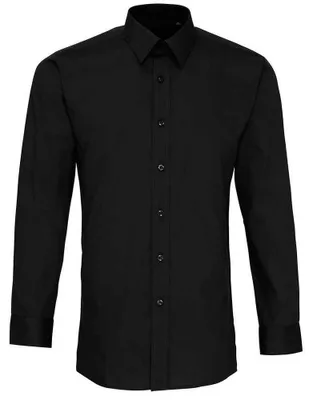 Produktbild von Premier - Hemd für Herren Langärmlig LT2943 (102 cm) (Schwarz)