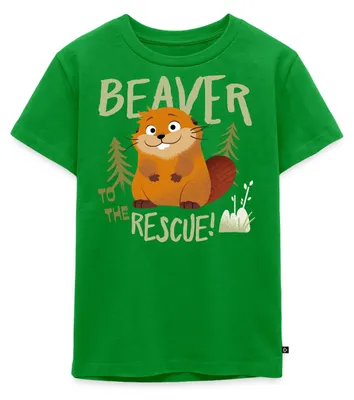 Produktbild von Spreadshirt Hoppers Beaver To The Rescue Kinder Premium T-Shirt, 134/140 (8 Jahre), Grün