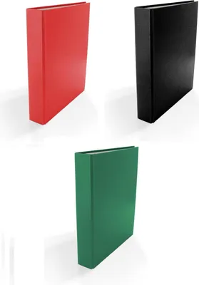 Produktbild von 3x Ringbuch / DIN A5 / 4-Ring Ordner / Farbe: je 1x schwarz, rot und grün