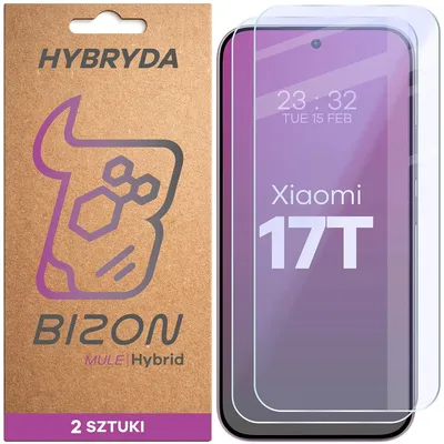Produktbild von Flexibles Hybridglas für Xiaomi 17T, Bizon Hybrid Mule Duo, 2 Stück