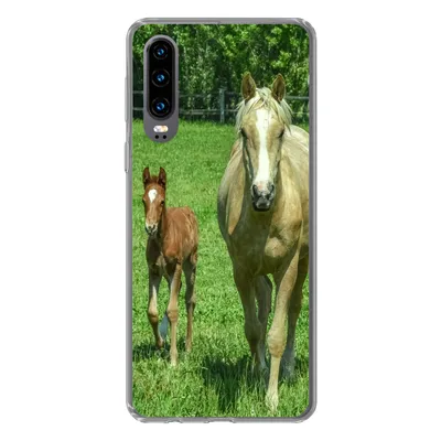 Produktbild von MuchoWow® Handyhülle Schutzhülle Hülle für Huawei P30 Pferd - Fohlen - Tiere Silikon Softcase Handy Hülle - Kartenbesitzer
