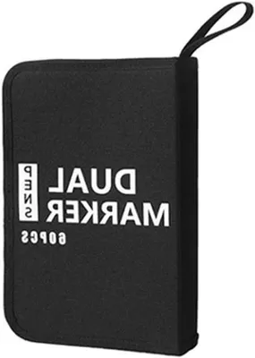 Image de Boîte de rangement pour matériel d'art - Organisateur pour marqueurs - Rangement de fournitures artistiques - Grande capacité - 60 compartiments - Noir