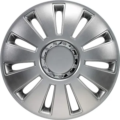 Obrázek produktu pro AutoStyle 4 krytky na kola Silverstone Pro, 14 palců, stříbrné s chromovanými kroužky