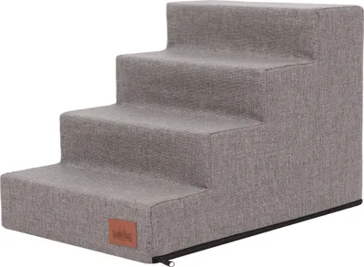 Produktbild von Hobbydog Hundetreppen Inari, Für kranke und ältere Tiere, Einganshilfe, Rampe Zwei Größen - 4 Stufen - 60 x 40 x 40 cm [Größe: L] - Grau